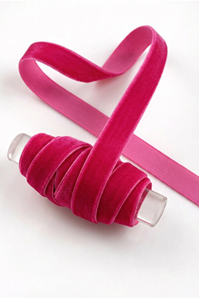 ZEYMERADE Dark Pink Velvet Ribbon 1cm 5m, Bride, Groom, Bohça, Engagement, Do...