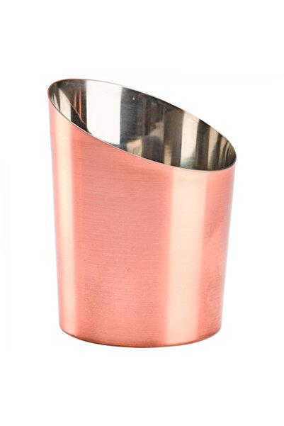 Culinaro Stainless steel french fries serving basket with copper coating 8xh11cm
