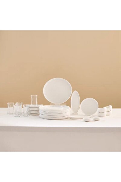 Karaca Bone China Olla 28-teiliges Servierset für 6 Personen, Weiß
