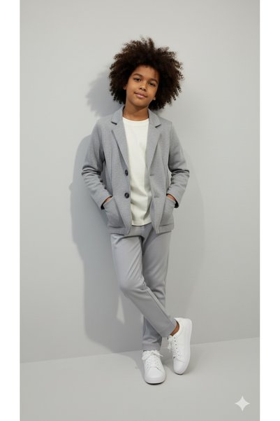 SONGÜLBERİK Boy's Stretch Fabric Cotton 3-Piece Suit (9-15 Years Old)