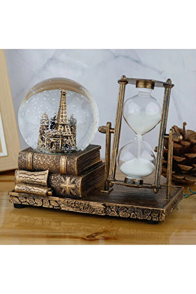 Canderel Eyfel Kulesi Işıklı Sulu Kar Küreli Kum Saati Hediyelik Kum Saati Ma...