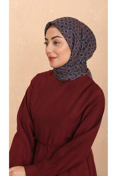 locella Soft Pamuk Eşarp Lacivert Kırmızı