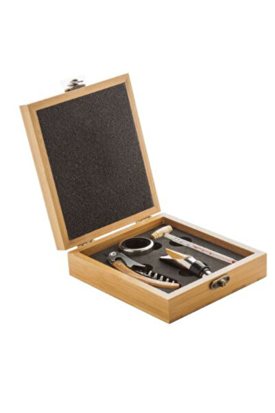 Gamma Print Set of 4 wine accessories, Corkscrew, Stopper, Anti-drip, Thermom...