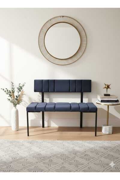 ÖZCAN METAL Metal Siyah Ayaklı Sırtlı Mutfak Salon Antre Yatak Odası Balkon P...