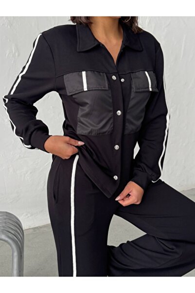 ADAMODA.RO Set with flared pants and front pockets