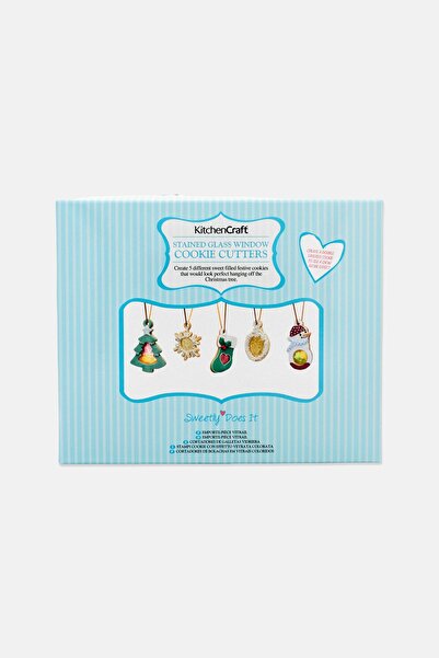 Kitchen Craft 5 Pcs Festive Stained Glass Window Cutter, Multicolor