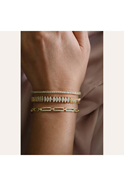 Taşlı Gold Bileklik