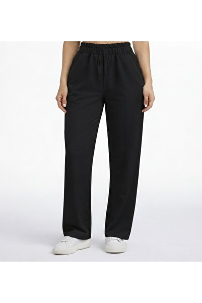 UNIQUE LADY Women's Elastic Waist Lace-Up Straight Leg Relaxed Fit Pants