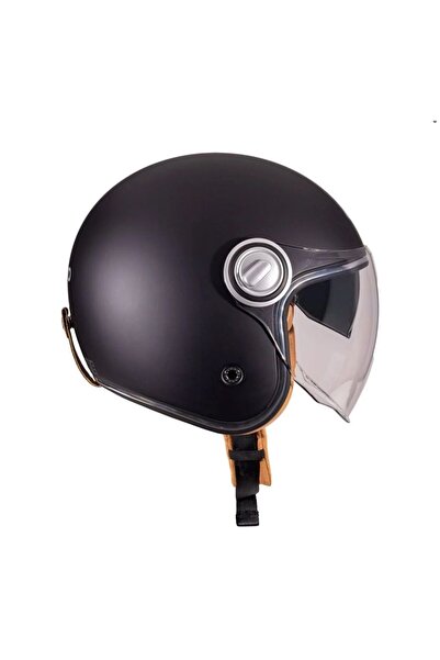Nukrotech Nukro B-108 Solid Matt Black Açık Kask Motosiklet Yarım Kask