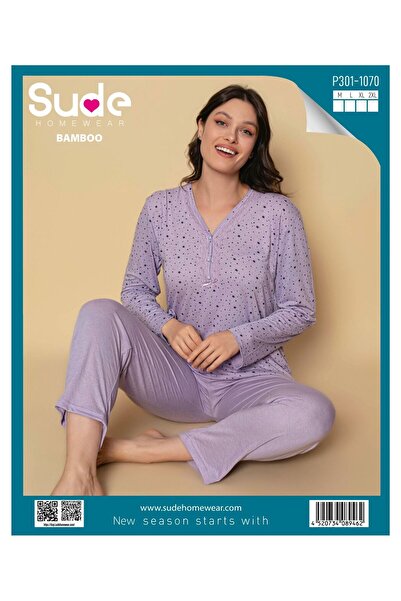 Sude Women'S, 3 Button Front Bamboo Pajama Set