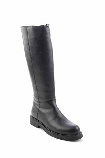 Bambi Women's high boots made of eco-leather, black, BAMBI, 37