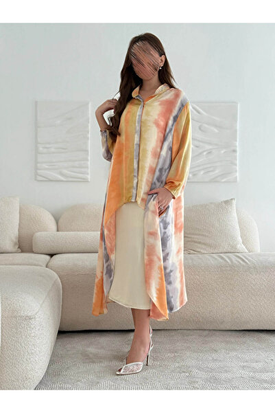 BRATO A luxurious silk jalabiya set with luminous pearl accents