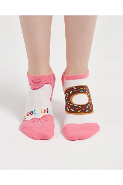 Sweet Life Patterned Pink Distinctive Short Ankle Socks