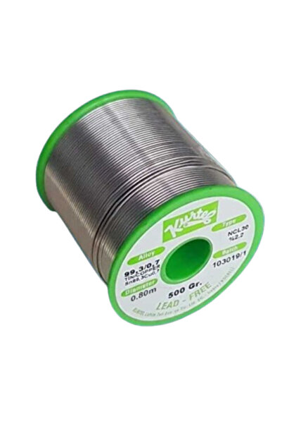 Kurtel Sn99.3 / Cu 0,7 Kurşunsuz (NoClean) Lehim Teli (500 gr makara) 0,80 mm