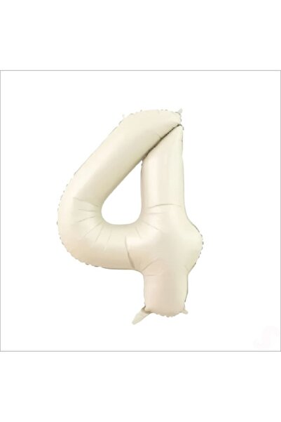 BenimMarifetlerim 4 Number Cream Foil Balloon 34 Inch 86 cm