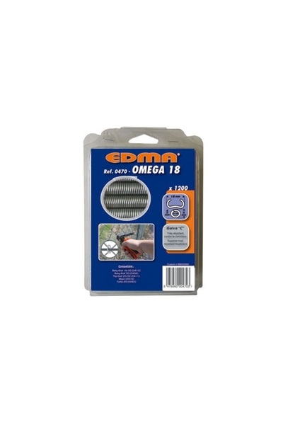 Edma Γαλβανισμένα συνδετικά A 1200 τεμάχια OMEGA, DIM 18 mm, - 900470E