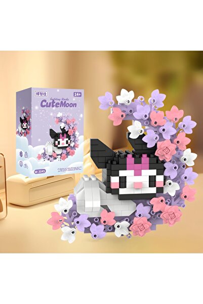DEK BRICKS Kuromi Çiçekli Ay Tasarımlı Dekoratif Yapı Blok Seti