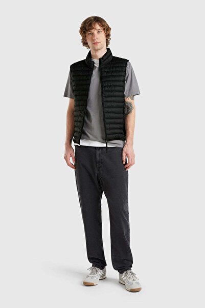 United Colors of Benetton Black Men's Puffer Vest
