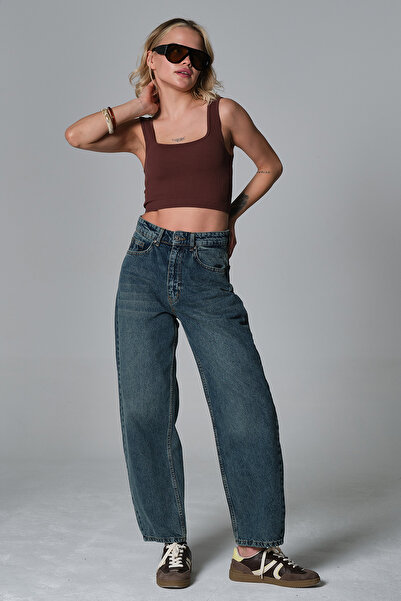 Maule Дамски панталони с висока талия от 100% памук @Barrella