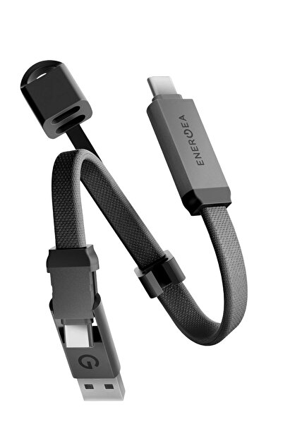 Energea Sheath Key 15cm 60W 2in1 Type-C to Type-C ve USB-A Hızlı Şarj Kablo -...
