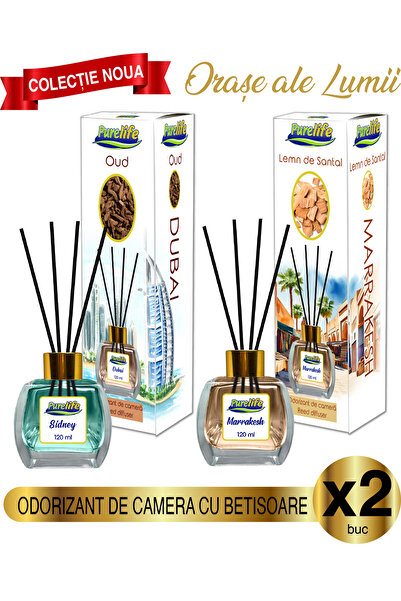 PureLife Pure Life Dubai Oud & Marrakesh Sandalwood Room Fragrance Set 2 x 12...