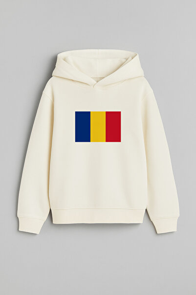 MODA رومانيا رومانيا برايدل مطبوع إكرو سويت شيرت للأطفال بغطاء للرأس