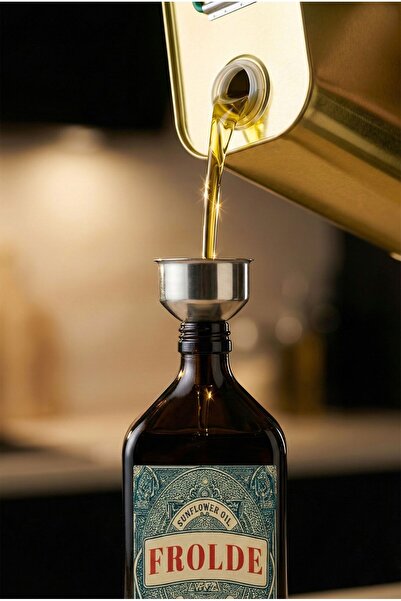 Frolde Çok Amaçlı 4,8cm Mini Çelik Metal Huni,Yağdanlık Yağlık Huni