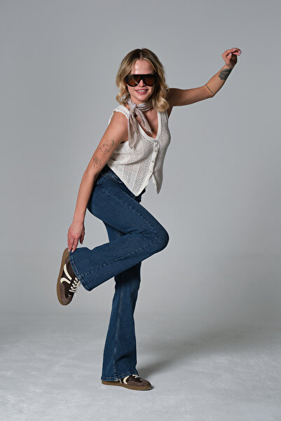 Maule Звичайні джинси з низькою талією, іспанські штани з еластичної джинсово...