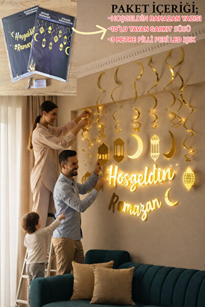 CHANCE GİFT Hoşgeldin Ramazan Süsü Ramazan Duvar Kapı Perde Süsü Ramazan Deko...
