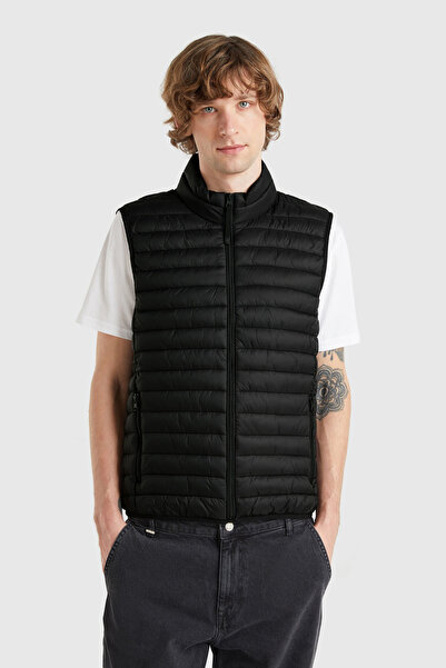 United Colors of Benetton Black Men's Standard Fit Inflatable Coat