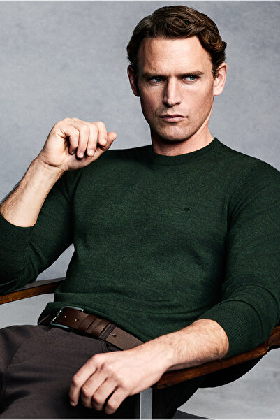 Abdullah Kiğılı طاقم الرقبة العادية تناسب سترة الصوف التريكو