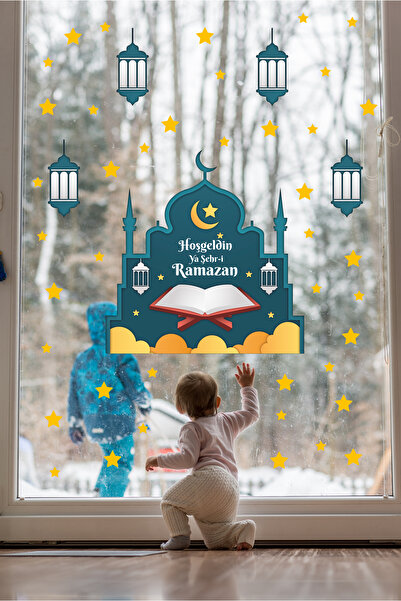 SDİGİTAL Ramazan Duvar Sticker Seti | Hoşgeldin Ya Şehr-i Ramazan - Kandil ve...