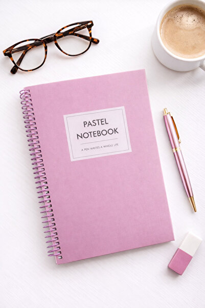 uğurlu dükkan 24 cm pink pastel notebook spiral lined agenda