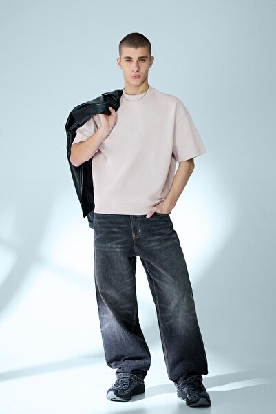 Bershka Kısa kollu fitilli sweatshirt