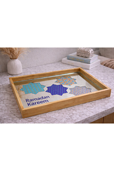 LUXURIOUS TRAY A luxurious wooden tray with a glass base – a sophisticated to...