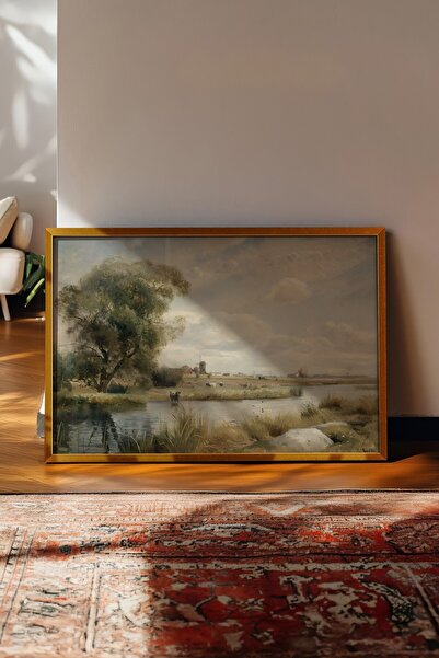 Postifull Tablou vintage, poster cu rama aurie, decor de perete vintage