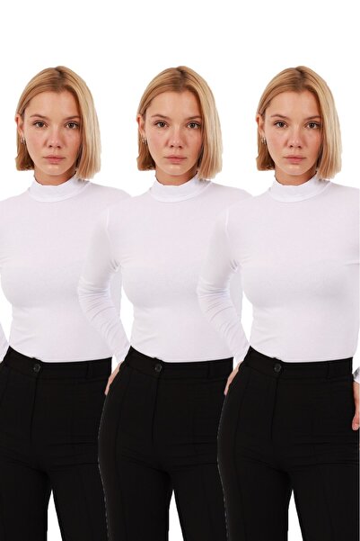 Ventuno Giyim 3-Piece Advantage Pack Set Women's Long Sleeve Half Turtleneck ...