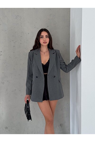 By Kuzey Aras Women's Premium Double Button Lined Jacket