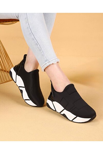 Nilsa Shoes Γυναικεία αθλητικά παπούτσια για περπάτημα σε μαύρο-λευκό χρώμα μ...