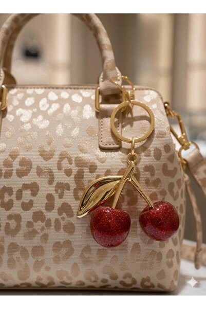 YURISH Women's Cherry Gold Chram Bag Keychain