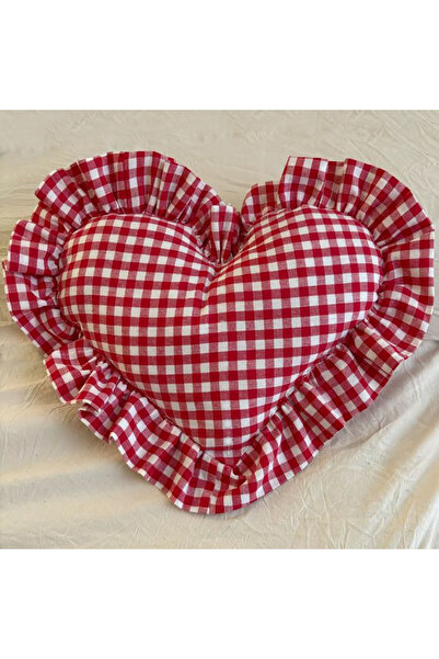 mononoke pötikare fırfırlı kalp yastık