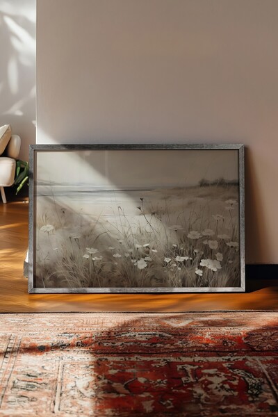 Postifull Tablou vintage, poster cu rama argintie, decor de perete vintage