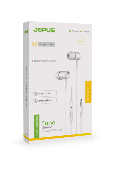 Jopus 3.5mm Aux Girişli Tüm Telefonlara Uyumlu Kablolu Mikrofonlu Silikonlu K...