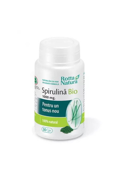 Rotta Natura Spirulină Bio, 1000 mg, 30 de comprimate,