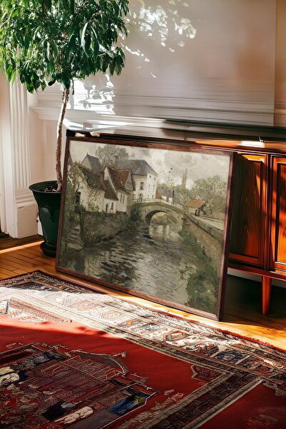 Postifull Tablou vintage, poster cu rama maro, decor de perete vintage