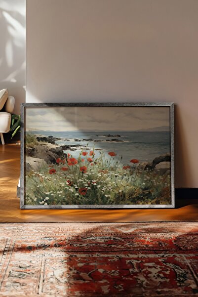 Postifull Vintage Tablo, Gümüş Çerçeveli Poster, Vintage Duvar Dekoru