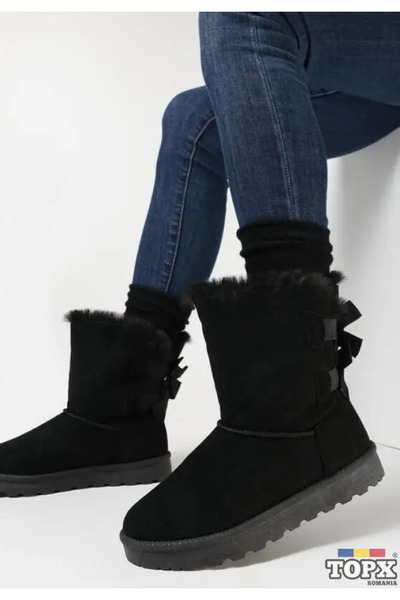 CGM Genuine leather boots with fur lining, back heel, size 36