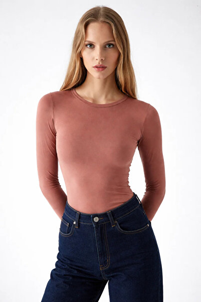 COMBİNE MİCHAİL Γυναικείο μπλουζάκι με λαιμόκοψη ποδηλάτου Basic σε στενή γραμμή