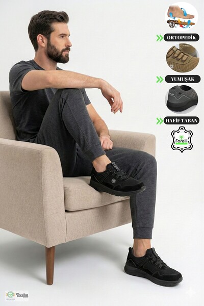 Forelli Erkek Bağcıksız Deri/Teksil Yazlık Tam Ortopedik Spor Ayakkabı F25/SP...