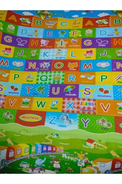 ABAS Covoraș spuma poliuretanica pentru copii 180x200x1 cm alfabetul și animale